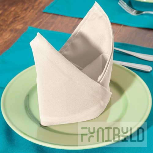 Intedge Ivory 65/35 Polycotton Blend Cloth Napkins, 20