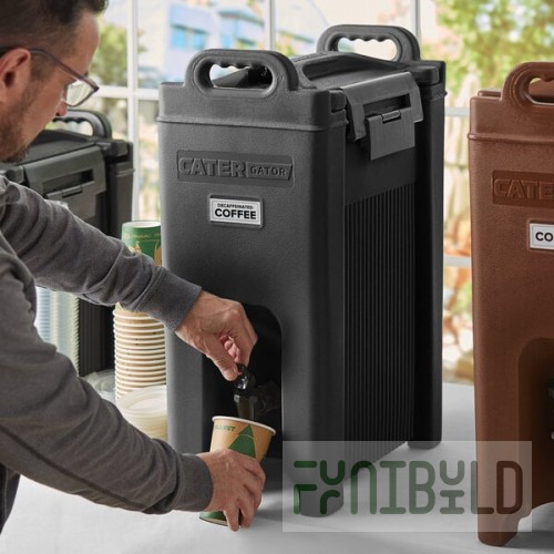 CaterGator 5 Gallon Black Insulated Beverage Dispenser