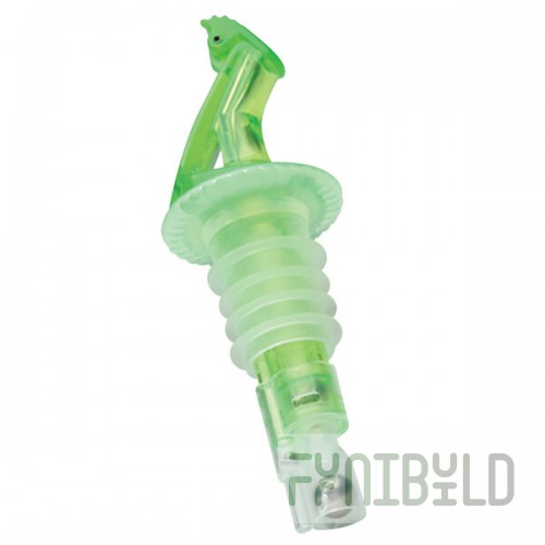 Precision Pours 34 SG F 0.75 oz. Shamrock Green Measured Liquor Pourer with Fliptop - 12/Pack