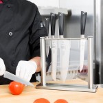Mercer Culinary M19100 ZüM® 6-Piece Stainless Steel and Glass Knife Block Set