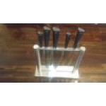 Mercer Culinary M19100 ZüM® 6-Piece Stainless Steel and Glass Knife Block Set