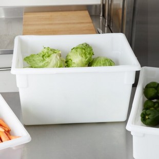 Rubbermaid® FG350100WHT White Polyethylene Food Storage Box - 26 Rubbermaid® FG350100WHT White Polyethylene Food Storage Box - 26