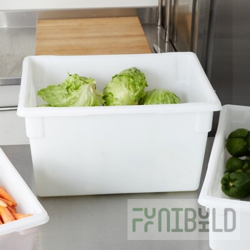 Rubbermaid® FG350100WHT White Polyethylene Food Storage Box - 26