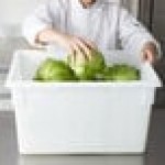 Rubbermaid® FG350100WHT White Polyethylene Food Storage Box - 26 Rubbermaid® FG350100WHT White Polyethylene Food Storage Box - 26