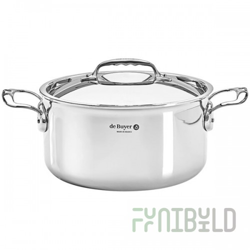 de Buyer Affinity 3.6 Qt. 5-Ply Stainless Steel Sauce Pot with Cover 3742.20