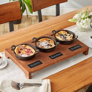 Valor Appetizer / Dessert Sampler with (3) 14 oz. Cast Iron Casserole Dishes, 18 1/2 Valor Appetizer / Dessert Sampler with (3) 14 oz. Cast Iron Casserole Dishes, 18 1/2