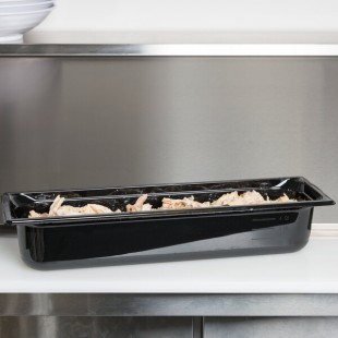 Vollrath 8054420 Super Pan® 1/2 Size Long Black Polycarbonate Food Pan - 4 Vollrath 8054420 Super Pan® 1/2 Size Long Black Polycarbonate Food Pan - 4