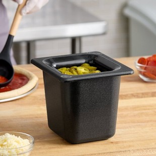 Carlisle CM110403 Coldmaster 1/6 Size Black Cold ABS Plastic Food Pan - 6
