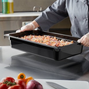 Vigor Full Size Black Polycarbonate Food Pan - 4 Vigor Full Size Black Polycarbonate Food Pan - 4