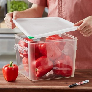 Araven 12.7 Qt. Clear Square Polycarbonate Food Storage Container with Airtight Lid