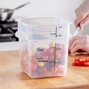 Vigor 4 Qt. Translucent Square Polypropylene Food Storage Container Vigor 4 Qt. Translucent Square Polypropylene Food Storage Container