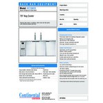 Continental Refrigerator KC79NSS Double Tap Kegerator Beer Dispenser - Stainless Steel, (3) 1/2 Keg Capacity Continental Refrigerator KC79NSS Double Tap Kegerator Beer Dispenser - Stainless Steel, (3) 1/2 Keg Capacity