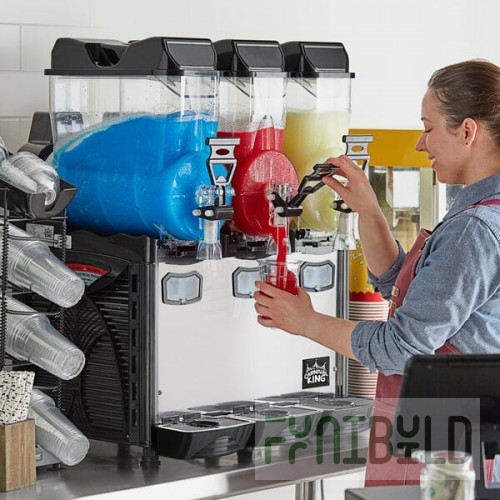 Carnival King Triple 2.6 Gallon Pourover Granita / Slushy / Frozen Beverage Machine - 120V