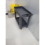Choice Medium Black 3-Shelf Utility Cart - 34 1/2 Choice Medium Black 3-Shelf Utility Cart - 34 1/2