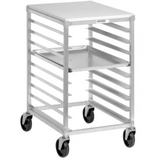Channel 425AP 9 Pan Aluminum End Load Half Height Sheet / Bun Pan Rack with PolyTop Work Surface - Assembled Channel 425AP 9 Pan Aluminum End Load Half Height Sheet / Bun Pan Rack with PolyTop Work Surface - Assembled