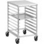 Channel 425AP 9 Pan Aluminum End Load Half Height Sheet / Bun Pan Rack with PolyTop Work Surface - Assembled Channel 425AP 9 Pan Aluminum End Load Half Height Sheet / Bun Pan Rack with PolyTop Work Surface - Assembled