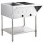 Avantco STE-5SG Five Pan Open Well Electric Steam Table with Undershelf, Overshelf, and Sneeze Guard - 208/240V, 3750W
