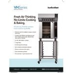 Moffat E33D5-P Turbofan Single Deck Half Size Electric Digital Convection Oven with Steam Injection, Ventless Hood, and Stainless Steel Stand - 208V, 1 Phase, 5.8 kW