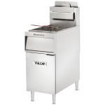 Vulcan VFRY18-LP Liquid Propane 45-50 lb. Floor Fryer with Solid State Analog Controls - 70,000 BTU