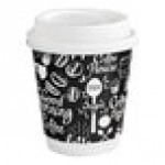 EcoChoice 10 oz. Leaf Print Compostable Paper Hot Cup and PLA Lid - 50/Case EcoChoice 10 oz. Leaf Print Compostable Paper Hot Cup and PLA Lid - 50/Case