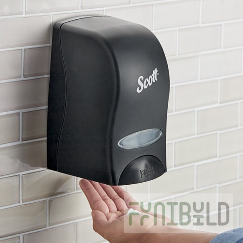 Scott® Essential 92145 33.8 fl. oz. Black Manual Liquid Skin Care / Hand Soap Dispenser