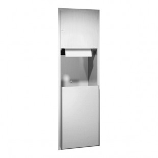 American Specialties, Inc. Traditional 10-04692AC Recessed AC-Operated Automatic Roll Paper Towel Dispenser with 17 Gallon Waste Receptacle American Specialties, Inc. Traditional 10-04692AC Recessed AC-Operated Automatic Roll Paper Towel Dispenser with 17 Gallon Waste Receptacle