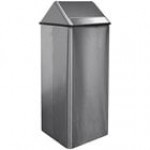 Witt Industries 1411HTSL 21 Gallon Slate Gray Steel Decorative Trash Can with Swing Top Lid Witt Industries 1411HTSL 21 Gallon Slate Gray Steel Decorative Trash Can with Swing Top Lid