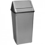 Witt Industries 1411HTSL 21 Gallon Slate Gray Steel Decorative Trash Can with Swing Top Lid Witt Industries 1411HTSL 21 Gallon Slate Gray Steel Decorative Trash Can with Swing Top Lid