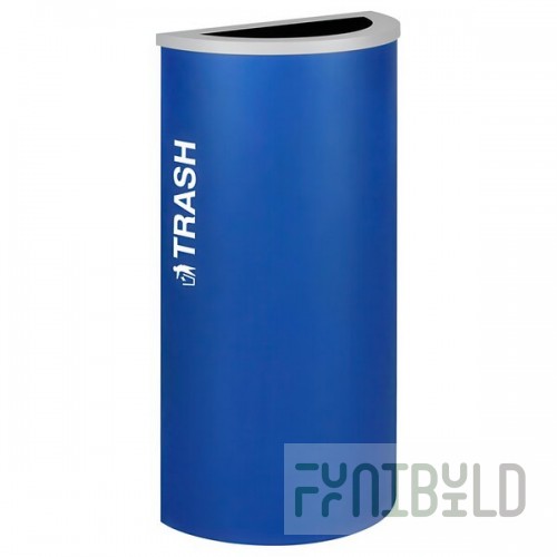 Ex-Cell Kaiser RC-KDHR-T RYX Kaleidoscope Collection Royal Blue Texture 8 Gallon Customizable Half Round Trash Can