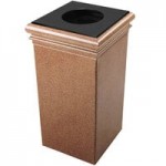 Commercial Zone 720921 StoneTec 50 Gallon Sedona Round Stone Decorative Trash Can with Lid
