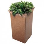 Commercial Zone 720921 StoneTec 50 Gallon Sedona Round Stone Decorative Trash Can with Lid