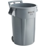Rubbermaid® 2131929 BRUTE 44 Gallon Gray Wheeled Round Trash Can