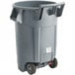 Rubbermaid® 2131929 BRUTE 44 Gallon Gray Wheeled Round Trash Can