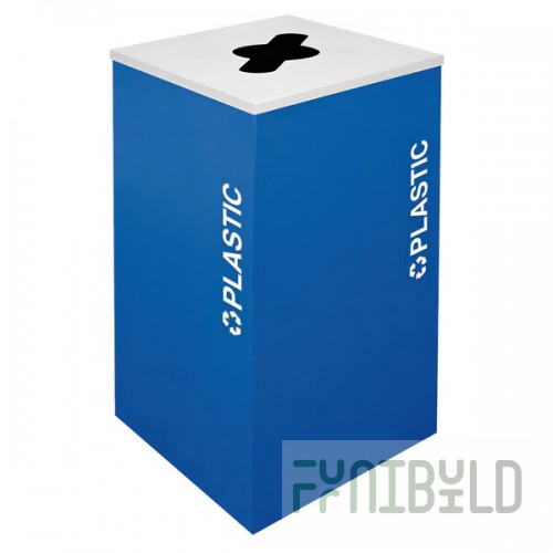 Ex-Cell Kaiser RC-KDSQ-PL RYX Kaleidoscope Collection Royal Blue Texture Square 24 Gallon Customizable Plastic Receptacle