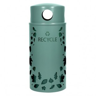 Ex-Cell Kaiser NS33-LV R MAL Nature Series Round 33 Gallon Steel Malachite Leaves Recycling Bin Ex-Cell Kaiser NS33-LV R MAL Nature Series Round 33 Gallon Steel Malachite Leaves Recycling Bin