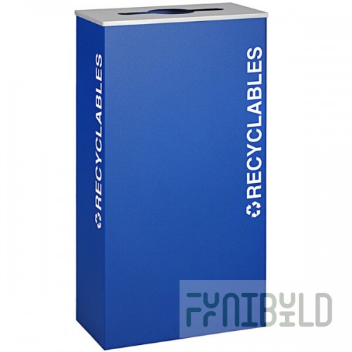 Ex-Cell Kaiser RC-KD17-R RYX Kaleidoscope XL Series Royal Blue Texture Rectangular 17 Gallon Customizable Recyclables Receptacle