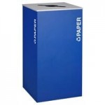Ex-Cell Kaiser RC-KD17-R RYX Kaleidoscope XL Series Royal Blue Texture Rectangular 17 Gallon Customizable Recyclables Receptacle