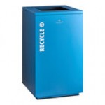 Lancaster Table & Seating 25 Gallon Blue Steel Square Decorative Recycling Bin with Open Top Lid Lancaster Table & Seating 25 Gallon Blue Steel Square Decorative Recycling Bin with Open Top Lid