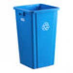 Lancaster Table & Seating 25 Gallon Blue Steel Square Decorative Recycling Bin with Open Top Lid Lancaster Table & Seating 25 Gallon Blue Steel Square Decorative Recycling Bin with Open Top Lid