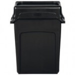 Rubbermaid® Slim Jim 64 Qt. / 16 Gallon Beige Rectangular Trash Can with Beige Drop Shot Lid