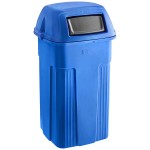 Toter ST50BLKT Slimline Blue 50 Gallon Square Trash Can with Square Dome Lid Toter ST50BLKT Slimline Blue 50 Gallon Square Trash Can with Square Dome Lid