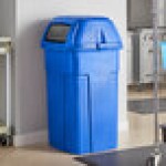 Toter ST50BLKT Slimline Blue 50 Gallon Square Trash Can with Square Dome Lid Toter ST50BLKT Slimline Blue 50 Gallon Square Trash Can with Square Dome Lid