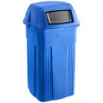Toter ST50BLKT Slimline Blue 50 Gallon Square Trash Can with Square Dome Lid Toter ST50BLKT Slimline Blue 50 Gallon Square Trash Can with Square Dome Lid