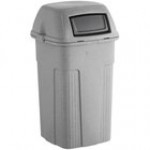 Toter ST50BLKT Slimline Blue 50 Gallon Square Trash Can with Square Dome Lid Toter ST50BLKT Slimline Blue 50 Gallon Square Trash Can with Square Dome Lid