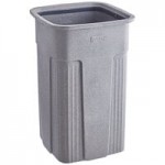 Toter ST50BLKT Slimline Blue 50 Gallon Square Trash Can with Square Dome Lid Toter ST50BLKT Slimline Blue 50 Gallon Square Trash Can with Square Dome Lid