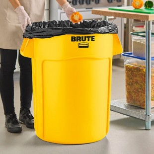 Rubbermaid® FG264360YEL BRUTE 44 Gallon Yellow Round Trash Can