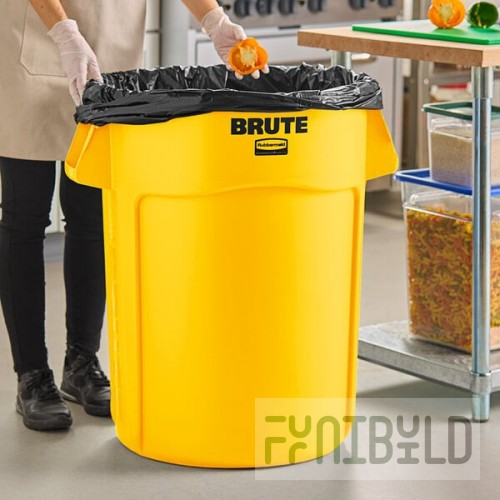 Rubbermaid® FG264360YEL BRUTE 44 Gallon Yellow Round Trash Can
