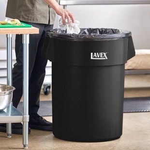 Lavex 55 Gallon Black Round Commercial Trash Can Lavex 55 Gallon Black Round Commercial Trash Can
