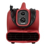 XPOWER P-230AT-Red 3-Speed Compact Air Mover with GFCI Power Outlets and Timer - 1/5 hp XPOWER P-230AT-Red 3-Speed Compact Air Mover with GFCI Power Outlets and Timer - 1/5 hp
