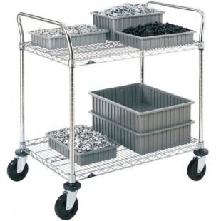 Metro 2SPN43ABR Super Erecta Brite Two Shelf Heavy Duty Utility Cart with Rubber Casters - 21 Metro 2SPN43ABR Super Erecta Brite Two Shelf Heavy Duty Utility Cart with Rubber Casters - 21